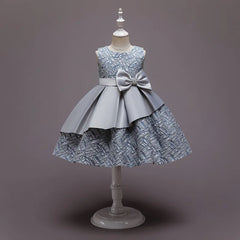 Summer Kids Dress For Girls Wedding Party Lace Bowknot Princess Dress For Children Elegant Pageant Birthday Formal Vestidos