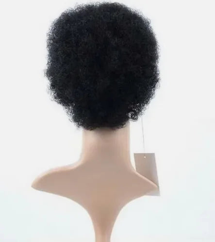 Afro Kinky Curly Wig Short Cut Wigs Human Hair Natural Color None Lace Wig