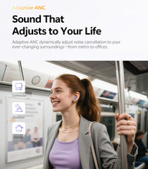 QCY MeloBuds N70 Adaptive ANC Wireless Earbuds Bluetooth 6.0 LDAC Hi-Res Audio 6 Mics Wireless Charging Earphones 50Hrs IPX5
