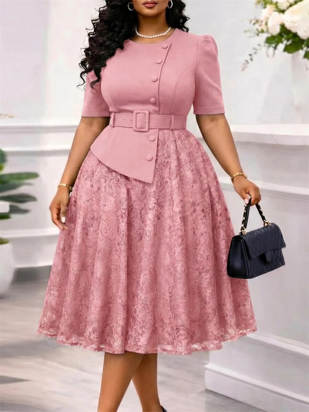 Elegant Women Lace Dresses Birthday Wedding Prom Gown Evening Dress 2026 Summer Clothing Turkey Office Ladies Maxi Robes Wears