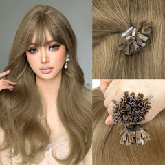 Mrs Hair Keratin Hair K Tip Hot Fusion Natural Human Hair Extensions Italy Keratin Glue Machine Remy Hair 12-22inch