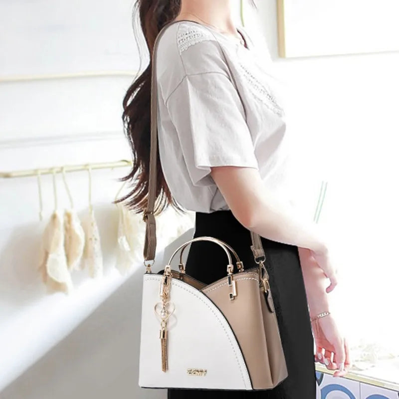 Women Single Shoulder Bag Colored Combination Handbag Fashion