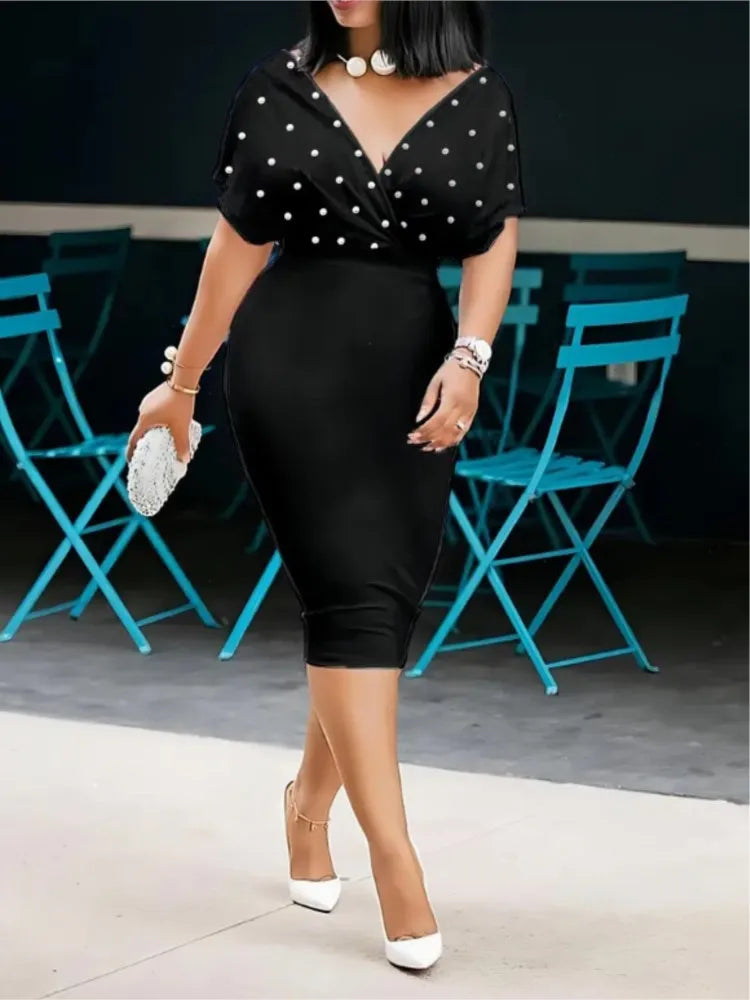 Fashion Party Dress For Wonen Sexy V Neck Package Hip Elegant Dresses 2025