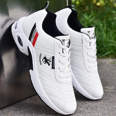 Men's leather sneakers Casual versatile shoes Outdoor non slip running footwear Fashion men