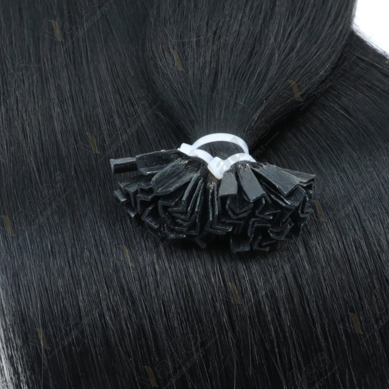 Boymia K Tip Hair Extensions Human Hair Keratin Pre Bonded Hot Fusion Nail Tip Balayage Natural Silky Straight Extensions 50G