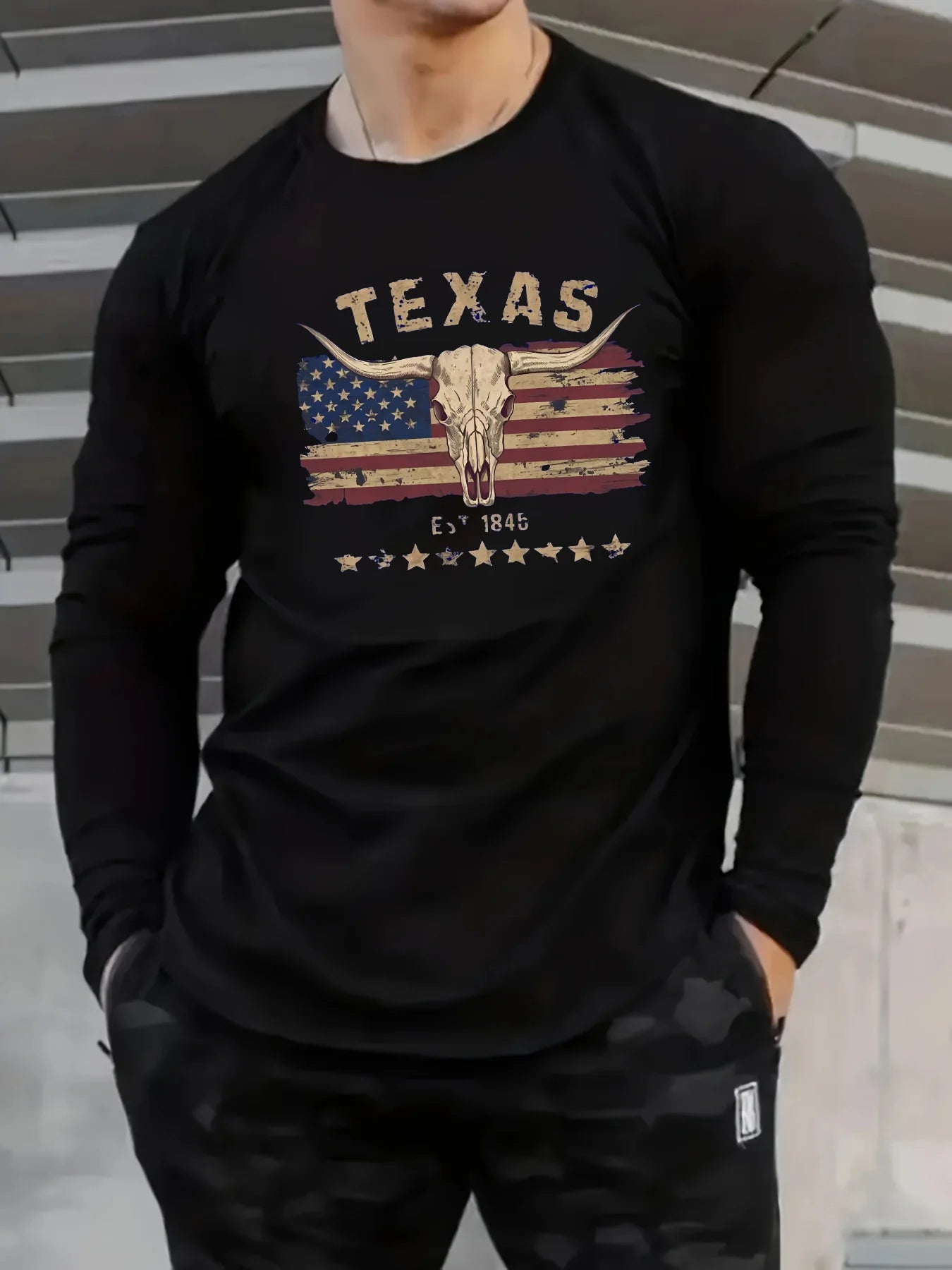 Men's 100% pure cotton loose and comfortable casual fashion wild west T-shirt