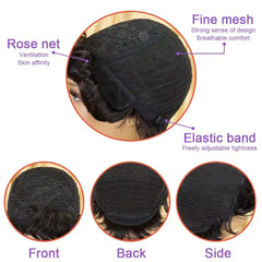 Straight Pixie Cut Bob Wig Human Hair for Women Machine Made Short Wigs with Pre-Styled Bangs Natural Looking Daily Wear