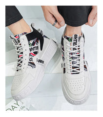 Men's High Top Sneakers Fashion Leather Casual Ankle Boots  for Men Lace Up