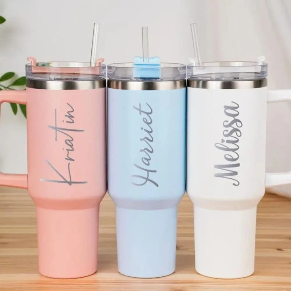  Custom Name Bingba Cup Car 40oz Large Capacity Portable Handle Cup 304 Stainless Steel Insulation Cup Coffee Insulation Cup