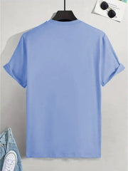 Summer men's 100% pure cotton casual loose freedom letter printed sports comfortable round neck short sleeved T-shirt top