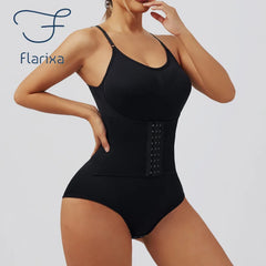 Flarixa Breasted Bodysuit Women Slimming Shapewear Corset Reducing Body Shaper Modeling Underwear Tummy Control Panties