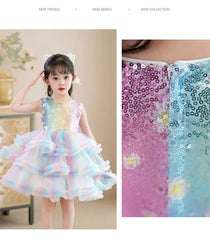 Flower Girl Dresses for Wedding White Champagne Red Pink Child Gala Evening Formal Luxury Birthday Puffy Irregular Elegant Dress