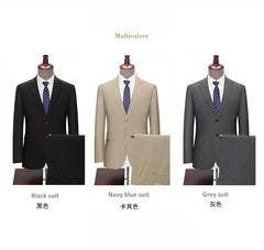 Men Plus Size Summer Thin Cotton Linen Suit Jacket Pants Set Wedding Host Groomman Formal Business Party Banquet Dress Suit