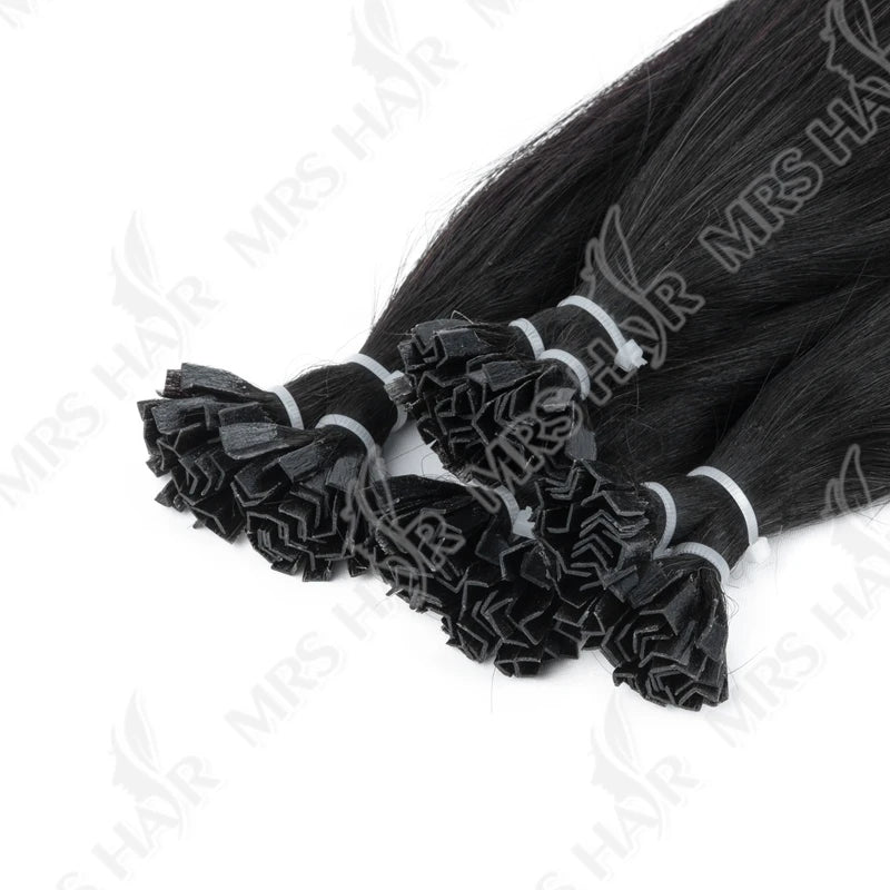 K Tip Hair Extensions Human Hair Light Yaki Cuticles Remy  Pre Bonded Keratin Hot Fusion Hair Extensions 14-26 inch 1B V Tip