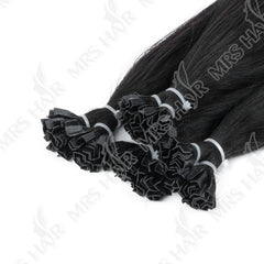 K Tip Hair Extensions Human Hair Light Yaki Cuticles Remy  Pre Bonded Keratin Hot Fusion Hair Extensions 14-26 inch 1B V Tip