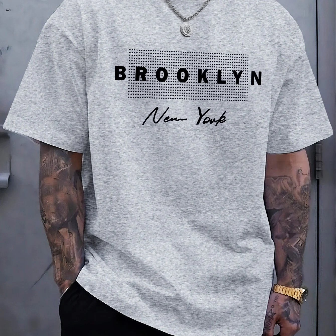 Men summer 100% pure cotton brooklyn new york