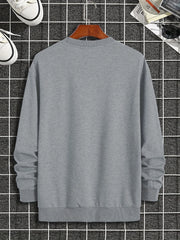 Men's autumn and winter fashionable casual loose cool bear cartoon graphic print fleece long sleeved