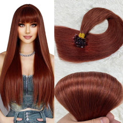 Flat Tip Keratin Hair Extensions Pre-Bonded Flat Tip Hair Extensions 50 Gram Double Drawn Straight 16-30 inch Indian Remy Hair
