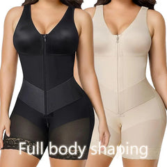 AfruliA Full Body Shaper Bodysuits Corset Fajas Colombian Girdle Shapewear Daily Post-Surgical Use Double Control Waist Trainer