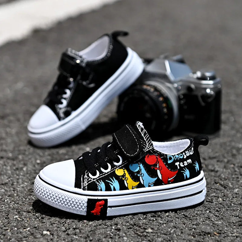 Children cartoon canvas shoes boy and girl
