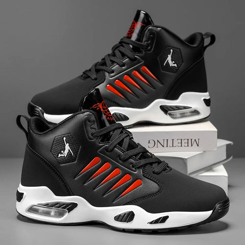 Men's High-Top Basketball Shoes Feature a Breathable Mesh Design