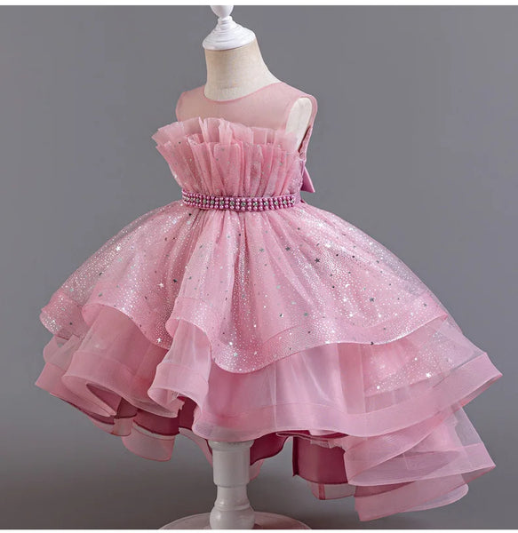 Flower Girl Dresses for Wedding White Champagne Red Pink Child Gala Evening Formal Luxury Birthday Puffy Irregular Elegant Dress