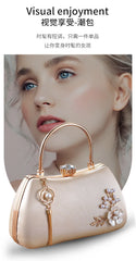 2025 New Women Handmade Flowers Clutch Handbags Wedding Evening Wallets Party Dinner Purse For Ladies 4 Colors