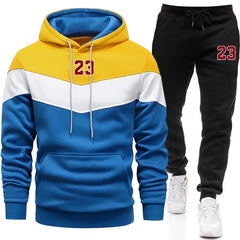Jogging Mens Tracksuit Print Casual Sweatshirt Quality Outdoors Sports Man Clothing Autumn Winter Warm Single Piece Hoodie Pants