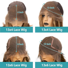 P4/27 Highlight Body Wave Wig  13x6 HD Lace Front Human Hair 13x4 Transparent Lace Wigs Human Hair  Pre Plucked 200 Density