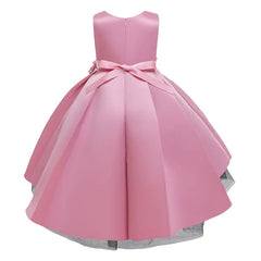 Fashion Solid Flower Girl Dresses for Weddings Lace Sleeveless Prom Dresses Summer Children Girls Party Dresses 3-10 Years