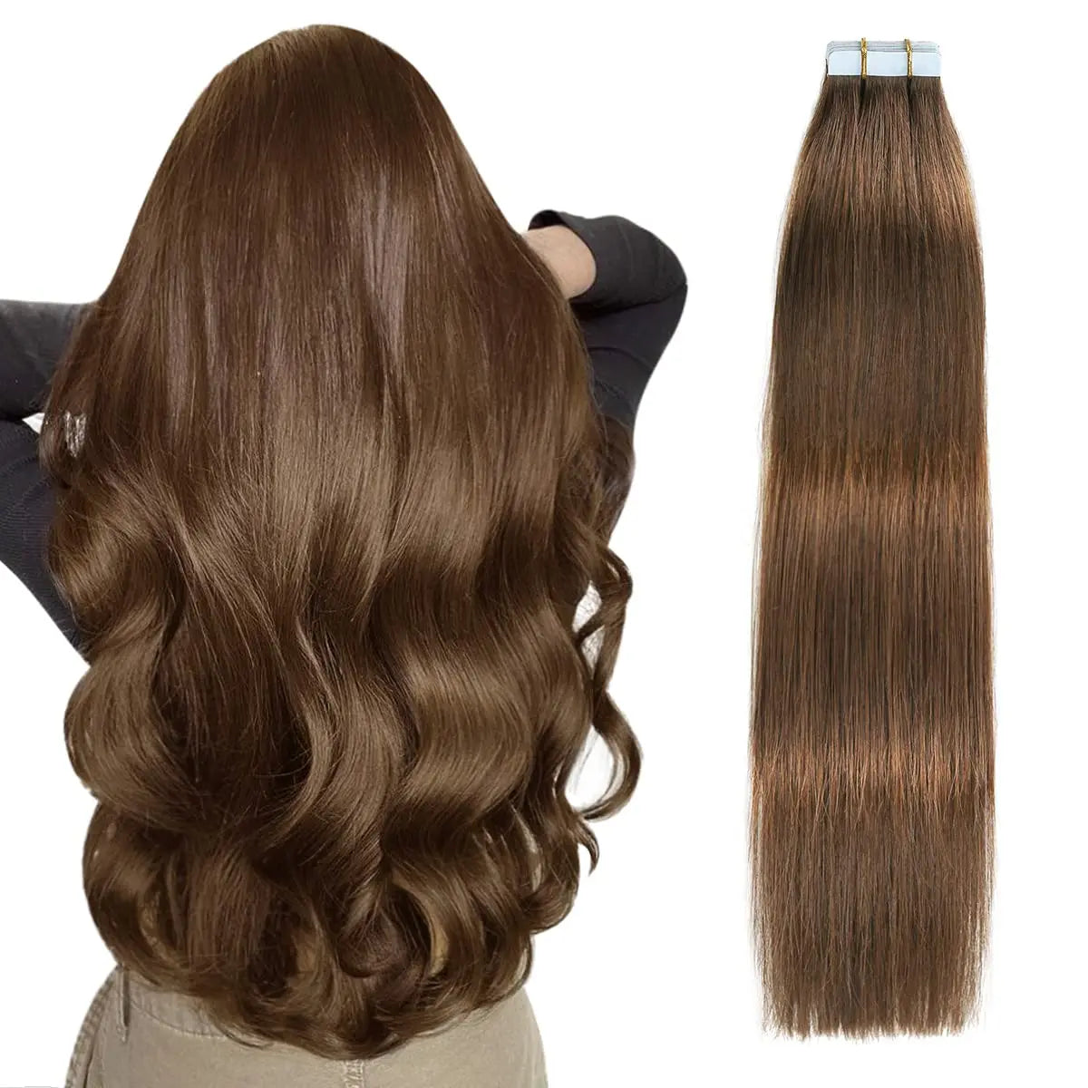 Tape in Hair Extensions Human Hair Seamless Tape in Hair Extensions Invisible Tape ins Virgin Remy Human Hair 50g/pack