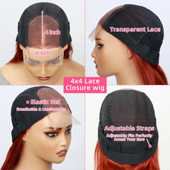 Ginger Orange BOB Wig Human Hair 350 Bod4Lace Human Hair Wig