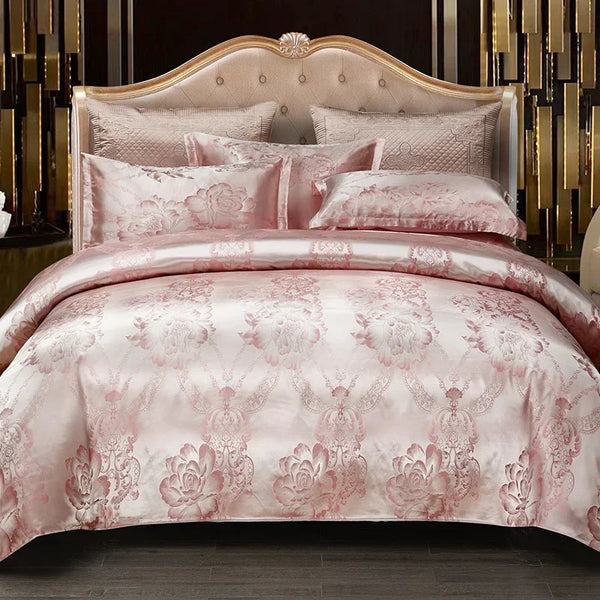 New 3pcs Duvet Cover and Pillow case Set No Filling European Light Luxury Jacquard Woven Polyanthous Type Family bedroom Bedding