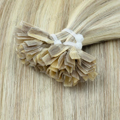 VEDES K Tip Hair Extensions Human Hair Keratin Pre Bonded Hot Fusion Nail Tip Balayage Natural Silky Straight Extensions 50G
