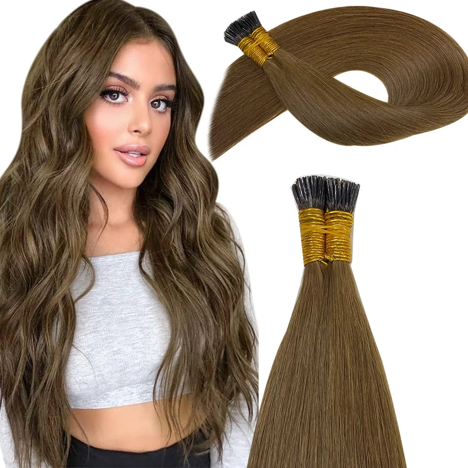 Straight ITIP Human Hair Extension 100% Real Human Hair Extensions 0.9g/pc 10 50 100 Strands Capsule Keratin Human Fusion Hair