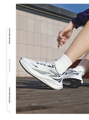 Men Running Shoes Marathon Sneakers Carbon Board Air Cushion Breathable Lightweight Men's Comfortable Athletic Nonskid Sports