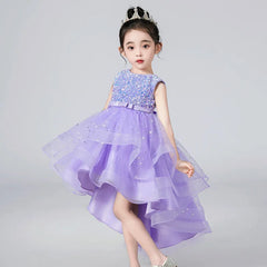 Flower Girl Dresses for Wedding White Champagne Red Pink Child Gala Evening Formal Luxury Birthday Puffy Irregular Elegant Dress