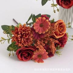 30cm Artificial Autumn Rose Flowers Wedding Christmas Vase Home Living Room DIY Fake Bouquet Decoration