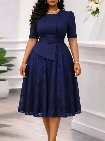 Elegant Women Lace Dresses Birthday Wedding Prom Gown Evening Dress 2026 Summer Clothing Turkey Office Ladies Maxi Robes Wears