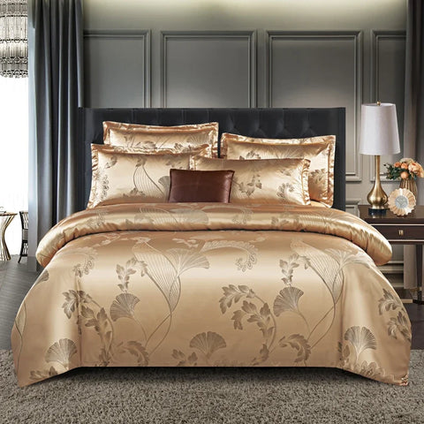 High End Jacquard Bedding Luxury European Wedding Bedding Sets American Satin Double Duvet Cover