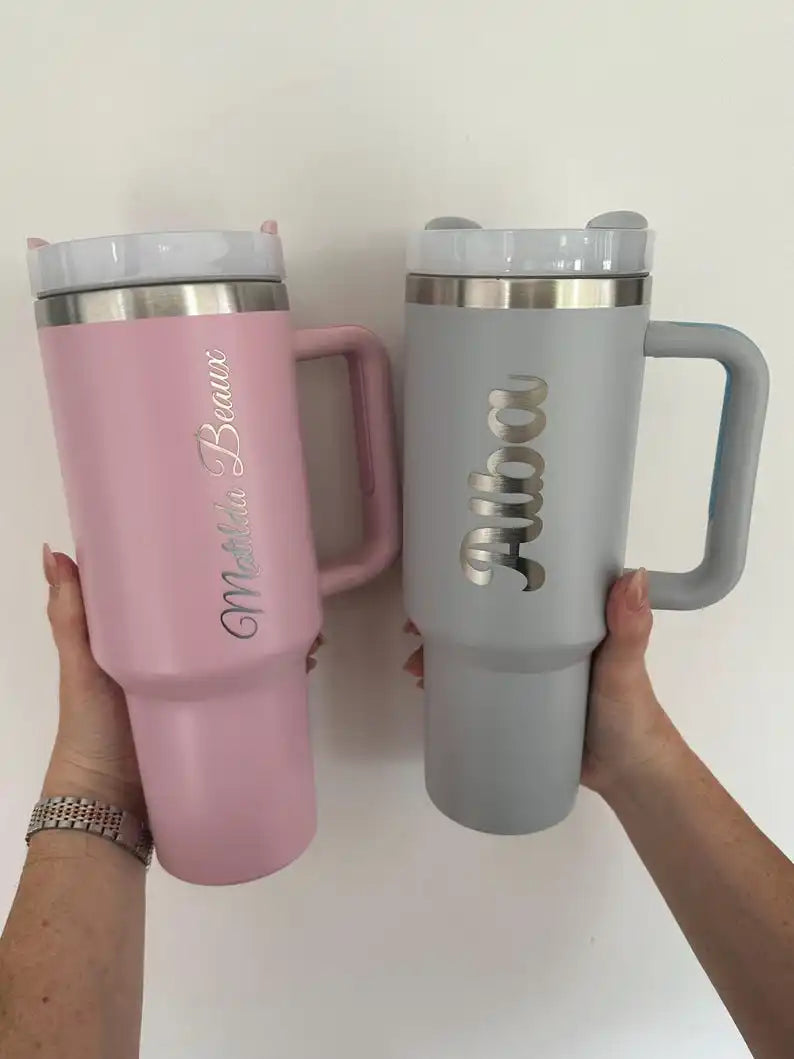  Custom Name Bingba Cup Car 40oz Large Capacity Portable Handle Cup 304 Stainless Steel Insulation Cup Coffee Insulation Cup