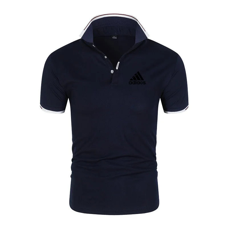 2024 Summer New Polo Shirt Men's Casual Solid Color Slim Fit Men t-shirt Fashion