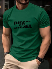 Streetwear 3D Letter Print Men's Summer T-Shirt, Suitable for Everyday Casual and Sportswear. .