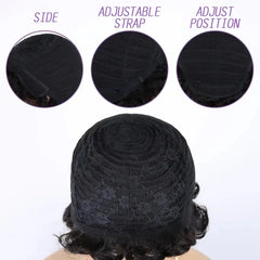 Brazilian Remy human hair Hair Full Machine Wig Curly Pixie Cut Short wig for Women Daily Wear