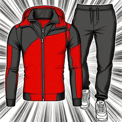 Men's Autumn Winter 2-Piece Tracksuit Zipper Hoodie And Pants Casual Sportswear Jogger Running Suit Fitness Sweatshirt