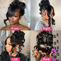 Invisi-Strap 360 Lace Frontal Body Wave Human Hair Glueless Wigs With Drawstring Plucked & Bleached 220% Density For Women