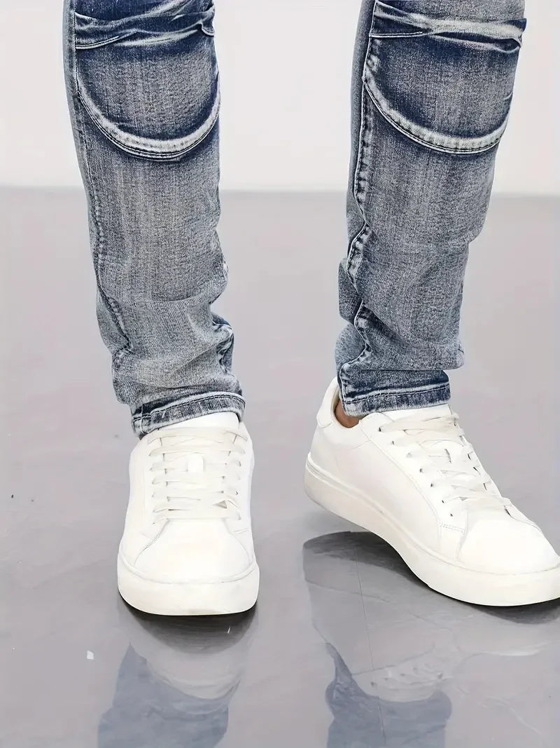 Trendy Jeans Men's Small Straight Leg Denim Design Pants New Slim  High Quality
