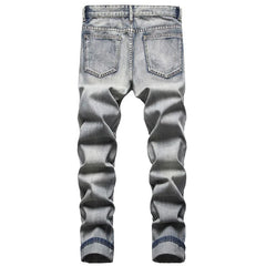 2021 Men's  Fashion High Quality Printed Jeans Men Hip Hop Streetwear Cotton Denim Pants Slim Fit Male Casual