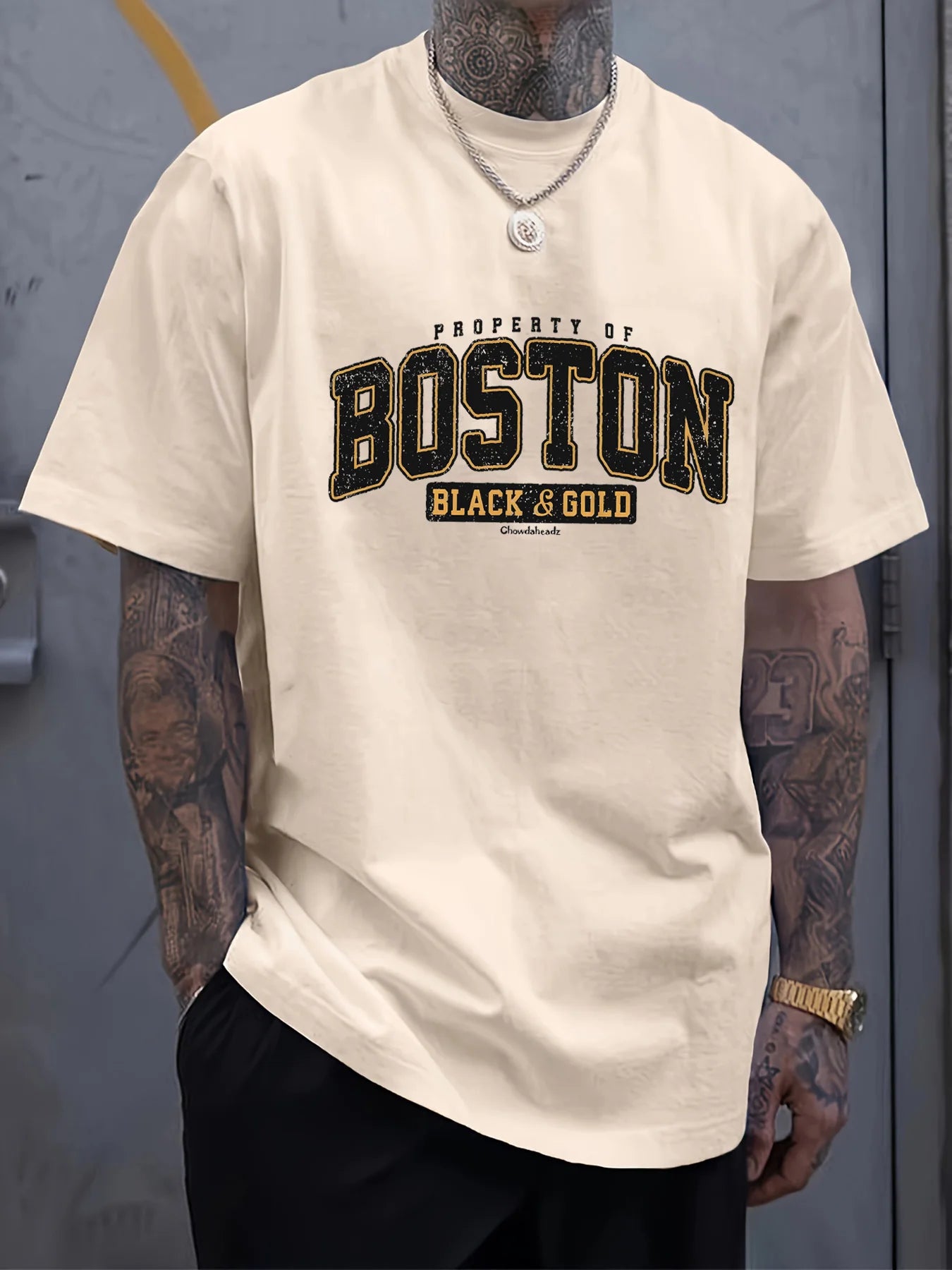 Men's summer 100 cotton fashionable casual loose plus size BOSTON pattern printed sports round neck short sleeved T-shirt top