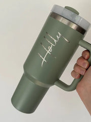  Custom Name Bingba Cup Car 40oz Large Capacity Portable Handle Cup 304 Stainless Steel Insulation Cup Coffee Insulation Cup